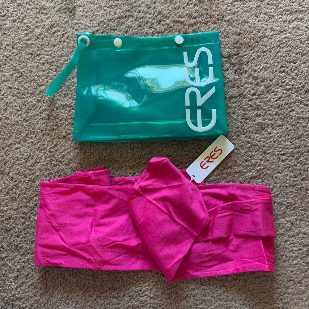 NEW NWT eres swimwear echarpe foulard rose corrida hot pink bandeau chanel beach